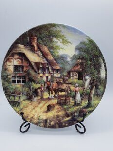 E667 Коллекционная тарелка The Apple Pickers. Винтаж. Wedgwood. Англия