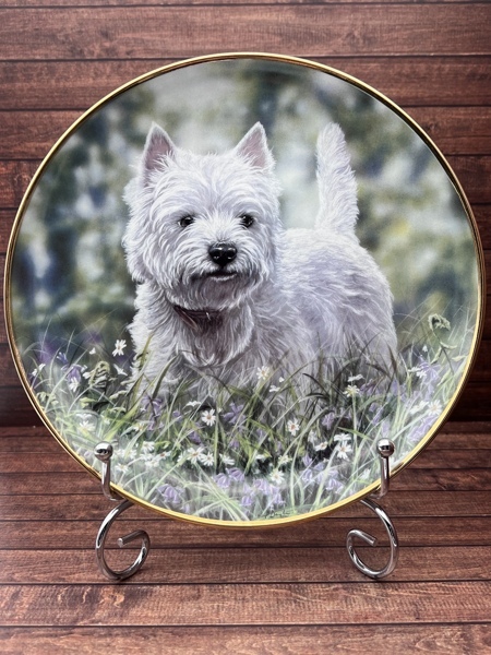 Y437 Декоративная тарелка Westies. Винтаж. Англия
